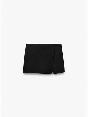 Zara Black Asymmetrical Mini Skirt